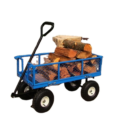 Steel And Wood Tool Garden Utility Cart Customizable with Mesh Platform