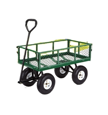 Steel And Wood Tool Garden Utility Cart Customizable with Mesh Platform