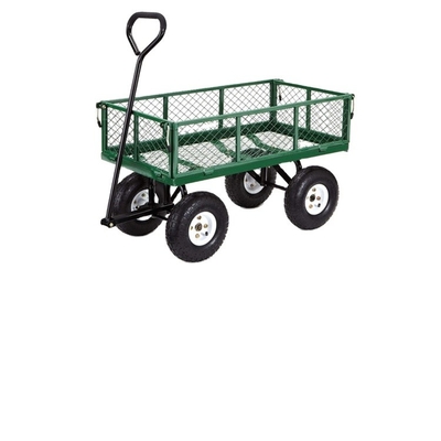 Steel And Wood Tool Garden Utility Cart Customizable with Mesh Platform
