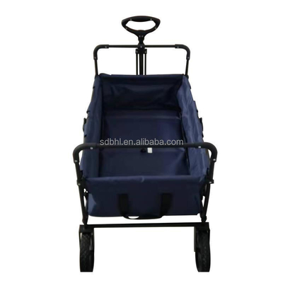 Outdoor Camping Folding Trolley Trailer with Four Wheels Green Multi-function Tool Cart