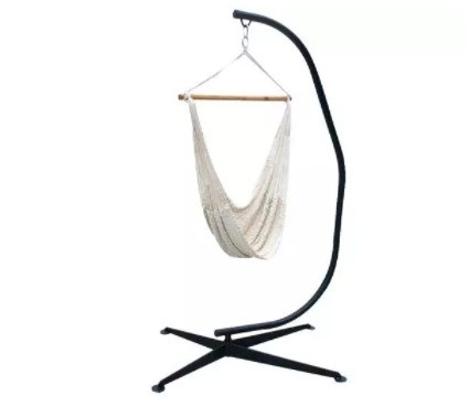Modern Design Porch Sky Cotton Rope Backyard Swing Chair Stand with Customized Color