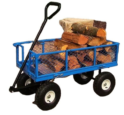 Versatile Iron Four Wheel Garden Trolley Modern Style For Heavy Duty Work