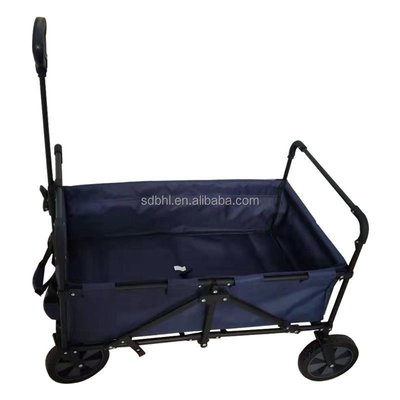 Outdoor Camping Folding Trolley Trailer with Four Wheels Green Multi-function Tool Cart