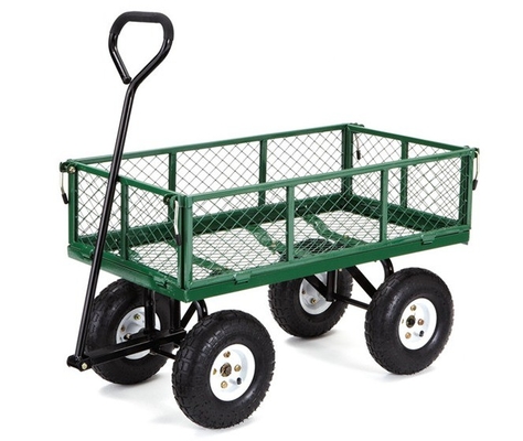 Fire Wood Cart Four-wheel Heavy Duty Folding Steel Mesh Cart with Durable Steel Frame