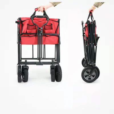 Experience the Convenience Fabric Camping Trolley Folding Wagon with 260KGS Capacity