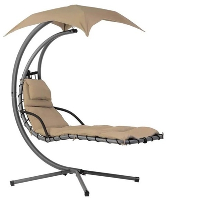 Rice White Hanging Outdoor Hammock Chairs with Tarp Modern Design Style 260KGS Weight Capacity