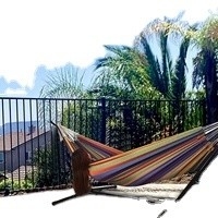 Modern Design Style Double Hammock With Stand and Storage Bag for Backyard Relaxation