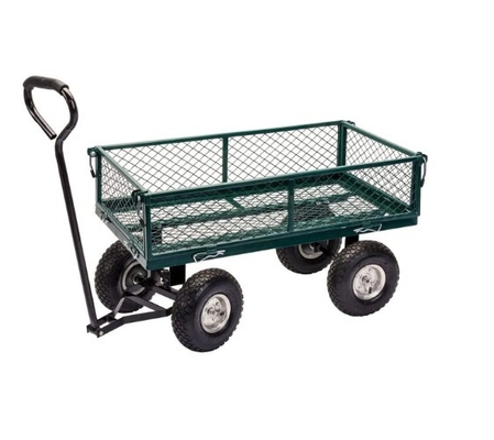 Green Heavy Duty Mesh Garden Folding Utility Nursery Beach Wagon Cart Trolley For Outdoor