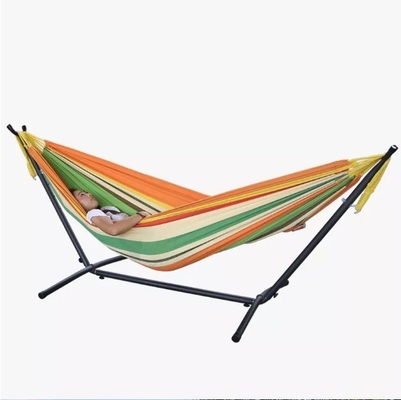 Leisure Yard Outdoor Folding Hammock Iron Pipe Cotton Canvas Hammock 200kg Capacity