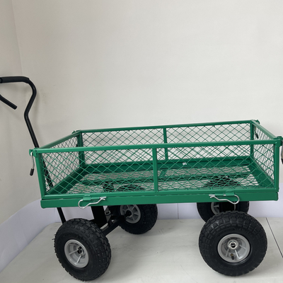 Wooden Four-wheel Mesh Cart for Heavy-duty and Sustainable Material Transport