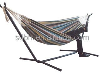 Modern Design Style Double Hammock With Stand and Storage Bag for Backyard Relaxation