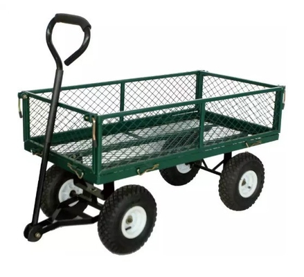 Convenient Poly Pull Dump Green Liner Garden Cart Trolley Wagon for Tools