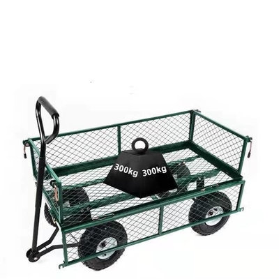High Bearing Metal Garden Wagon Cart Trolley With 4 Wheels in Market 86*46*85 Dimension