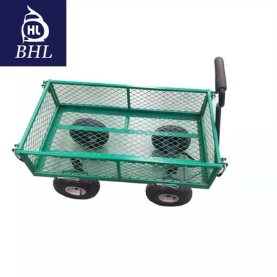 Four-wheel Heavy Duty Garden Cart Wagon Cart 86*46*85 Dimension for Versatile Gardening
