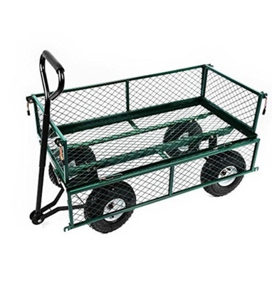 Conveniently Removable Sides Metal Garden Cart Easy Removal Advantage for Hauling