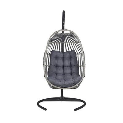 Collapsible Patio Garden Rattan Hammock Egg Hanging Chair Swing with Stand in Qingdao