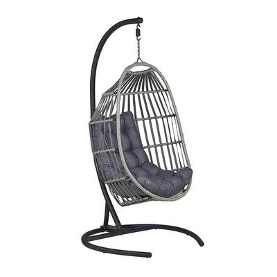 Collapsible Patio Garden Rattan Hammock Egg Hanging Chair Swing with Stand in Qingdao