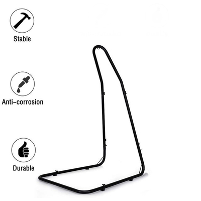 Easy Collapsible Adjustable Heavy Duty Hammock Chair Steel Stand L Shape Modern Design Style