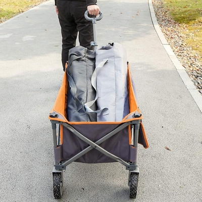 Outdoor Collapsible Folding Four-wheel Wagon Cart for Heavy Duty Utility and Garden