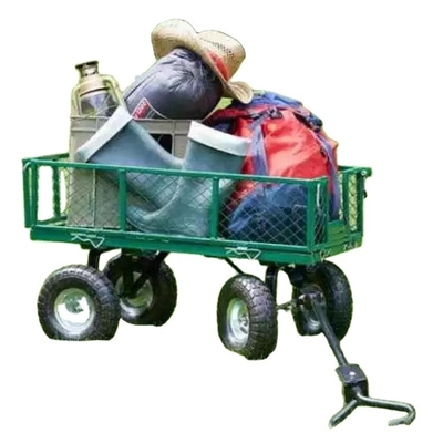 Steel Mesh Garden Folding Utility Wagon 500LBS Capacity Four-wheel Design Large Trolley