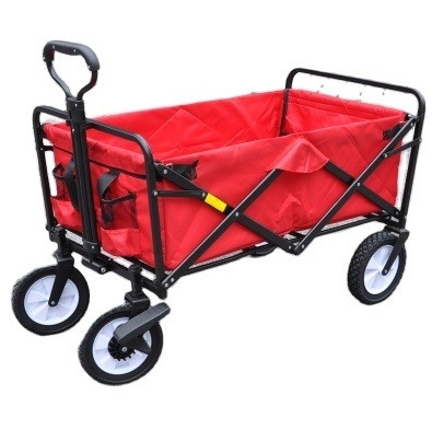 Supermarket Carrito Plegable with Heavy Duty Steel Construction and Four-wheel Design