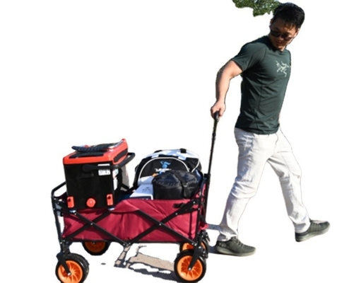 300LBS Capacity Portable Camping Picnic Cart with Foldable Design and Iron Frame