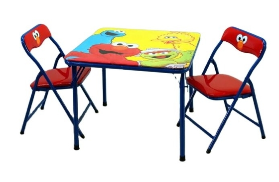 Customizable Kids Table And 2 Chair Set With Printing Design For Learning