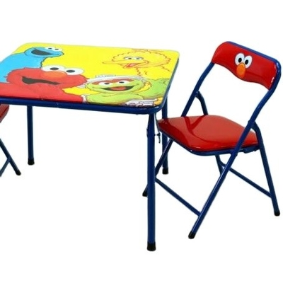 Metal Folding Card Kids Party Table and Chair Sets Modern Design for Children's Study