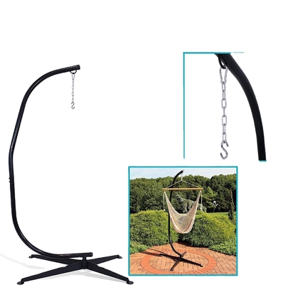 Easy Collapsible Swing Hammock Chair With Durable Hanging Kits And C Shape Swing Stand