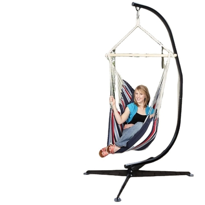 Easy Collapsible Swing Hammock Chair With Durable Hanging Kits And C Shape Swing Stand