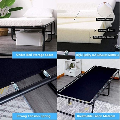 Bedroom Furniture Folding Travel Trundle Bed with Mattress Easy Assembling