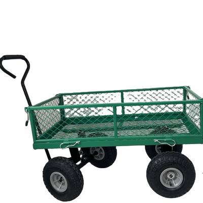 Tools Heavy Duty Steel Mesh Yard Garden Jumbo Crate Wagon Utility Garden Trolley Cart