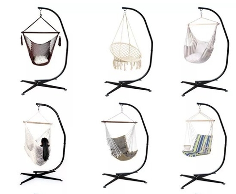 300LBS Outdoor C Frame Stand with Padded Soft Cushioned Hanging Hammock Swing Chair within Qingdao Port