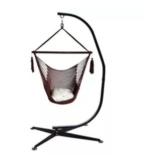 300LBS Outdoor C Frame Stand with Padded Soft Cushioned Hanging Hammock Swing Chair within Qingdao Port