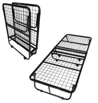 Convenient Single Folding Metal Bed for Home and Outdoor Activities