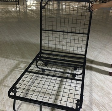 Convenient Single Folding Metal Bed for Home and Outdoor Activities