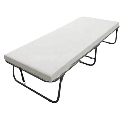 Modern Hotel Essential Foldable Metal Platform Bed Frame Tool-Free Assembly