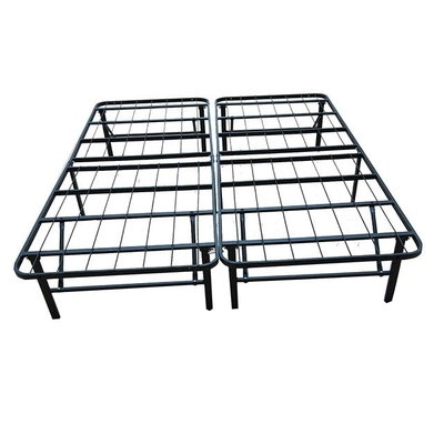 Hotel Queen Size Metal Folding Bed Frame with Storage Space in Coastal Design Style