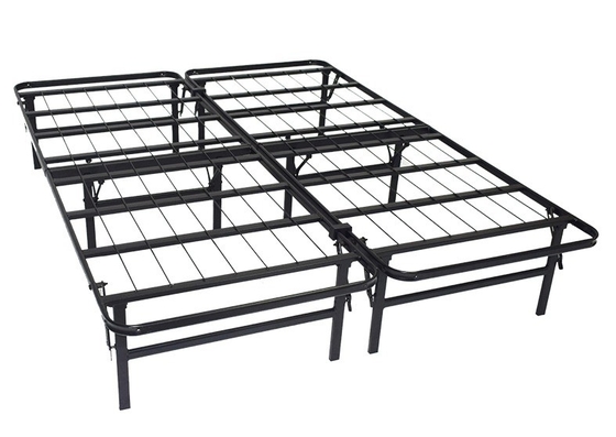 Hotel Queen Size Metal Folding Bed Frame with Storage Space in Coastal Design Style