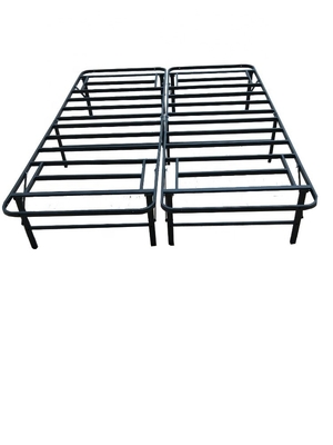 King House Bedroom Metal Platform Bed Frame with Smart Base in Coastal Design Style