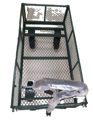 Mesh Structure Portable Heavy Duty Steel Garden Trolley Cart With 4 Wheels For Garden