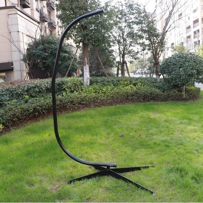 Heavy Duty C Shape Frame Swing Chair Stand With Macrame Hammock Chair Qingdao Port Loading