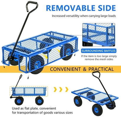 Sturdy Outdoor Gardening Trolley with Mesh Structure and Heavy Duty Construction