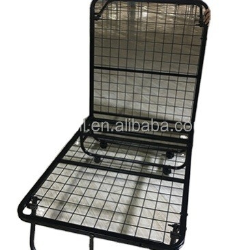Metal Single Folding Bed with Mattress and Wheels Hostel Mail Packing N Wheels