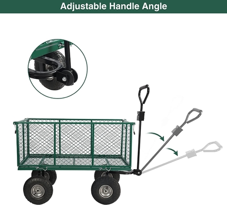 Portable Green Metal Gardening Trolley Heavy Duty and Easy to Maneuver