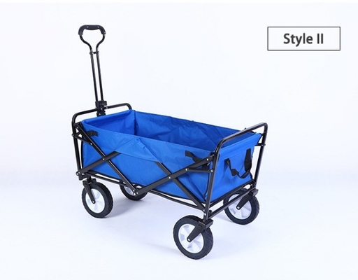 2 Cup Holders Outdoor Folding Wagon Shopping Use Collapsible Utility Cart