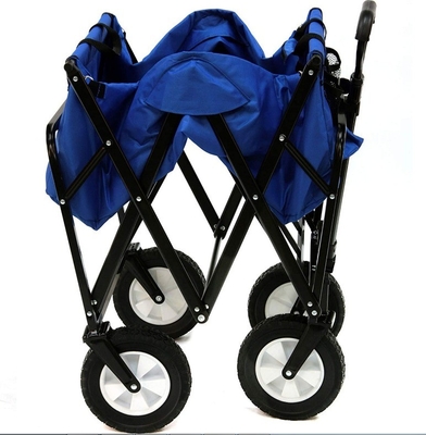 2 Cup Holders Outdoor Folding Wagon Shopping Use Collapsible Utility Cart