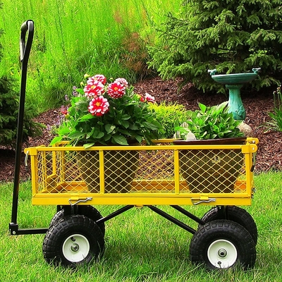 250KGS Capacity Folding Steel Outdoor Beach Mesh Wagon for Garden Tools Qingdao Port