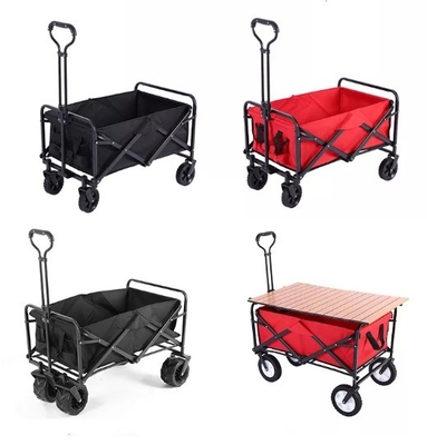 Sturdy Green 4 Wheel Hand Push Garden Wagon Tool Cart with 260KGS Weight Capacity