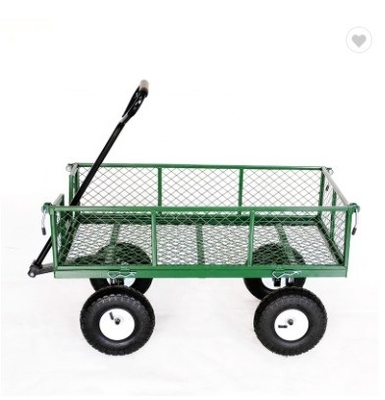 Iron Wagon Cart Heavy Duty Utility Garden Lawn Wheelbarrow Trailer 86*46*85 Dimensions